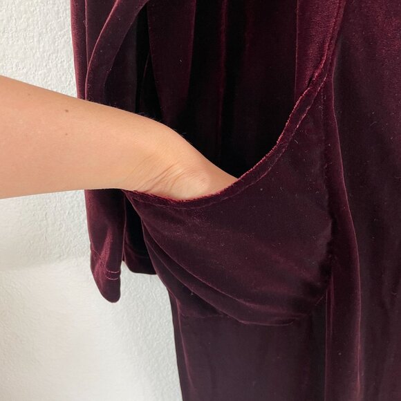 NEW Bob Mackie Wearable Art Plus 1X Burgundy Velvet Robe House Dress Embroidered - Picture 8 of 9